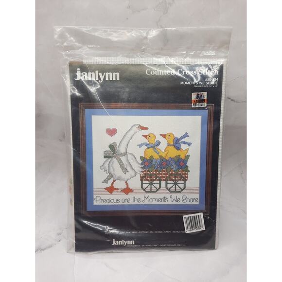 Janlynn Counted Cross Stitch Kit Moments We Share 50-534 Ducks Geese Vintage - Picture 1 of 5